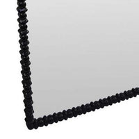 Perz Floor Mirror, 72 Inch, Rectangular Shaped Black Beaded Wood Frame -BM334812