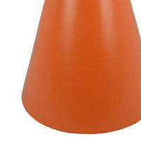Plant Stand Table, 19 Inch Round Top Cone Pedestal Base, Orange Metal -BM334817