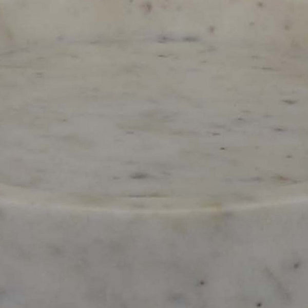 Accent Decorative Bowl, Tray Edge Antique Style White Marble, 13 Inch -BM334819