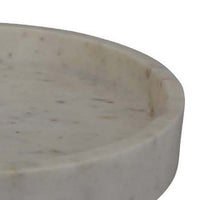 Accent Decorative Bowl, Tray Edge Antique Style White Marble, 13 Inch -BM334819