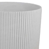 Modern Planter Bowl Set of 2, Ribbed Edges, Serene White Terracotta -BM334821
