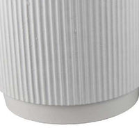 Modern Planter Bowl Set of 2, Ribbed Edges, Serene White Terracotta -BM334821