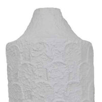 Accent Flower Vase Set of 2, Tall Wide Base, Textured White Metal -BM334823