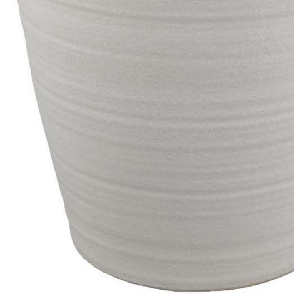Rosianna Decorative Antique Style Flower Vase, 18 Inch White Ceramic -BM334826