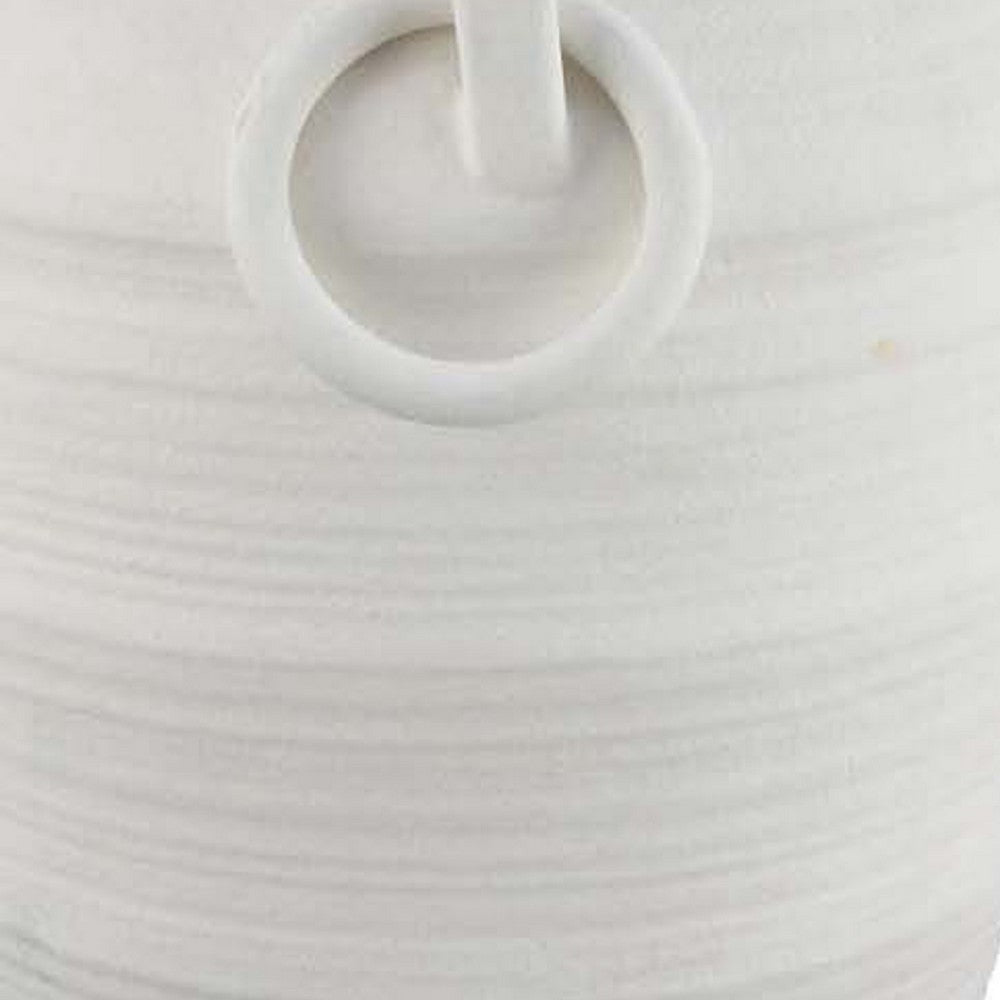 Rosianna Decorative Antique Style Flower Vase, 16 Inch White Ceramic -BM334827