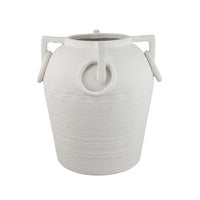 Rosianna Decorative Antique Style Flower Vase, 15 Inch White Ceramic -BM334828