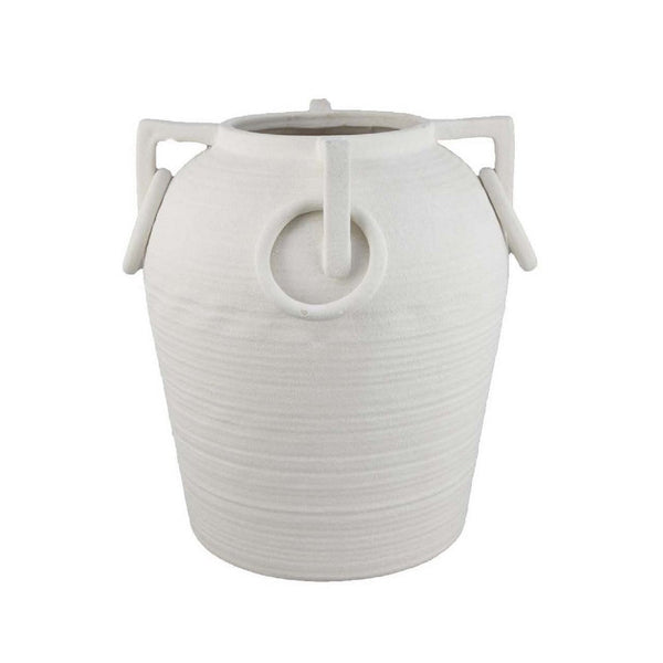 Rosianna Decorative Antique Style Flower Vase, 15 Inch White Ceramic -BM334828