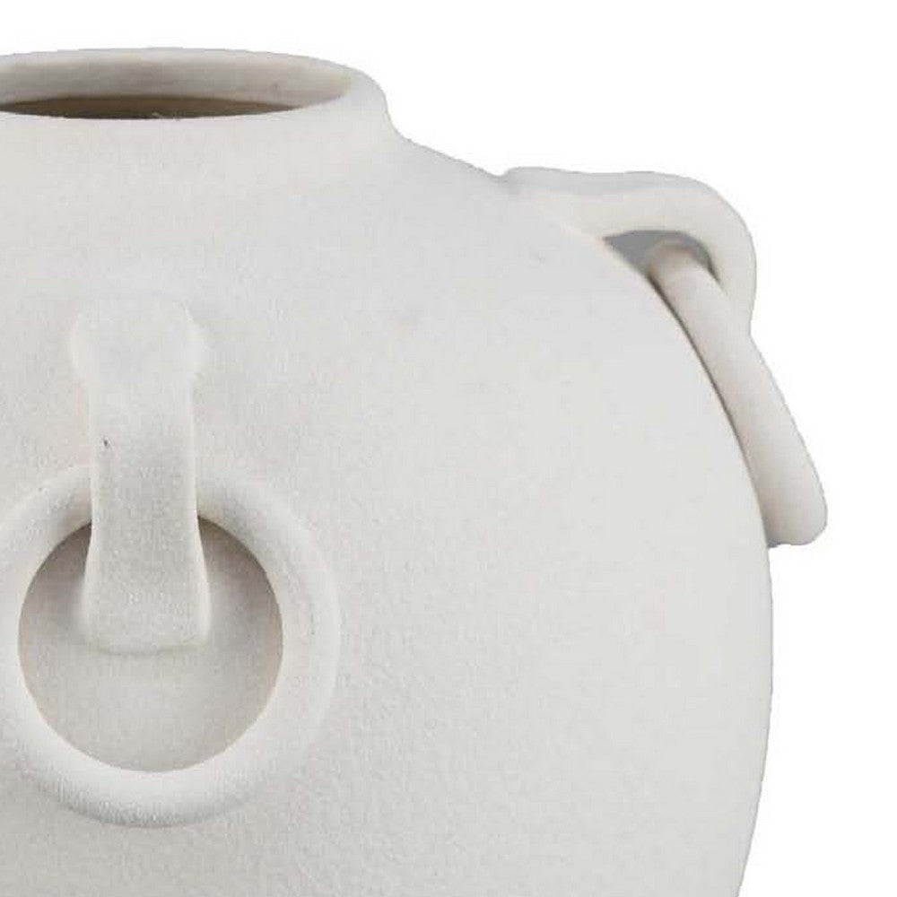 Rosianna Decorative Antique Style Flower Vase, 12 Inch White Ceramic -BM334829