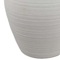 Dero Decorative Flower Vase, Antique Style, White Ceramic, 15 Inch -BM334830