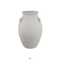 Dero Decorative Flower Vase, Antique Style, White Ceramic, 15 Inch -BM334830