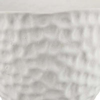 Decorative Bowl Shaped Planter, Hammered White Ceramic 12 Inch -BM334832