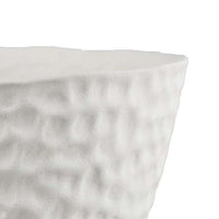Decorative Bowl Shaped Planter, Hammered White Ceramic 12 Inch -BM334832