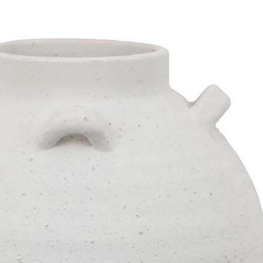 Dero Decorative Flower Vase, White Ceramic, Antique Urn Style, 14 Inch -BM334838