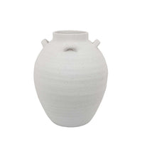 Dero Decorative Flower Vase, White Ceramic, Antique Urn Style, 14 Inch -BM334838