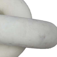 Decorative Accent Knot Sculpture, 2 Linked Chain Design, White Marble -BM334839