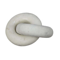 Decorative Accent Knot Sculpture, 2 Linked Chain Design, White Marble -BM334839