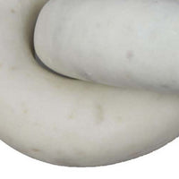 Decorative Accent Knot Sculpture, 2 Linked Chain Design, White Marble -BM334839