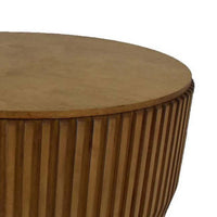 Modern Storage Coffee Table, 31 Inch Round Lift Top, Dark Brown Wood -BM334843