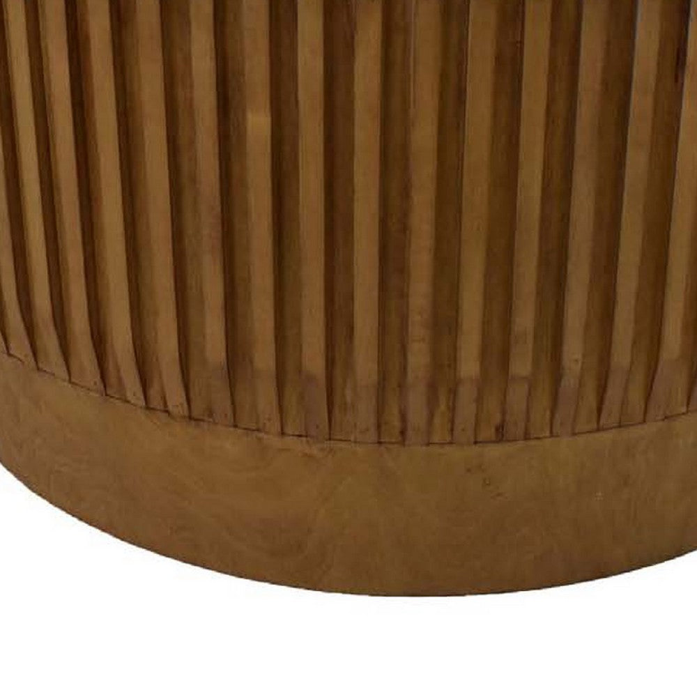Modern Storage Coffee Table, 31 Inch Round Lift Top, Dark Brown Wood -BM334843