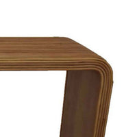 Sofa Console Table, Smooth Waterfall Curved Edges, Brown Wood 47 Inch -BM334847