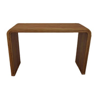 Sofa Console Table, Smooth Waterfall Curved Edges, Brown Wood 47 Inch -BM334847