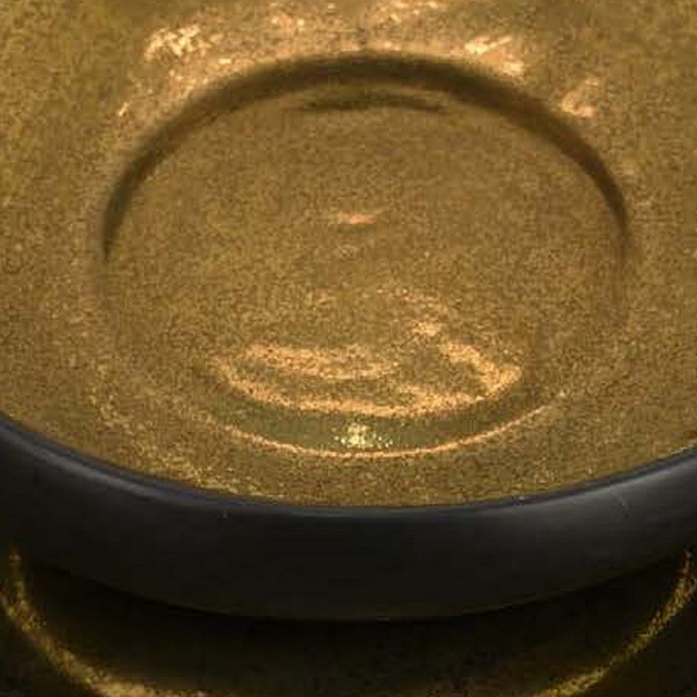 Rema Decorative Tabletop Bowls Set of 2, Modern Gold and Black Ceramic -BM334848