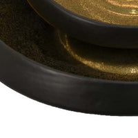 Rema Decorative Tabletop Bowls Set of 2, Modern Gold and Black Ceramic -BM334848