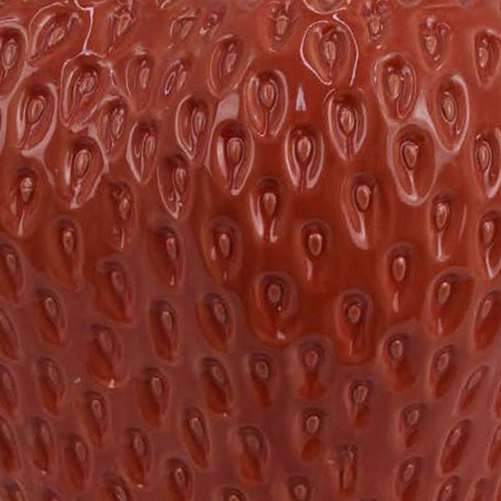 Kema Decorative Flower Vase, Strawberry Accent, 15 Inch Red Ceramic -BM334852