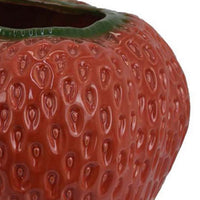 Kema Decorative Flower Vase, Strawberry Accent, 15 Inch Red Ceramic -BM334852