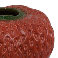 Kema Decorative Flower Vase, Strawberry Accent, 13 Inch Red Ceramic -BM334853