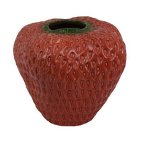 Kema Decorative Flower Vase, Strawberry Accent, 13 Inch Red Ceramic -BM334853