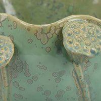 Ro Decorative Bowl, Textured Lotus Accents, Sage Green Ceramic 16 Inch -BM334864