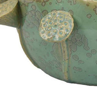 Ro Decorative Bowl, Textured Lotus Accents, Sage Green Ceramic 16 Inch -BM334864