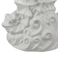 Accent Table Decoration, Dual Seahorse Design, 24 Inch White Ceramic -BM334866