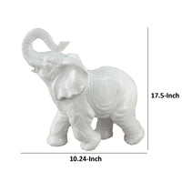 Accent Table Decoration, Elephant Design, 18 Inch White Ceramic Body -BM334867