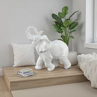 Accent Table Decoration, Elephant Design, 18 Inch White Ceramic Body -BM334867