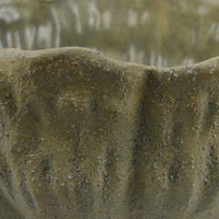 Bobo Decorative Bowl, Floral Design, 17 Inch Olive Green Ceramic -BM334870
