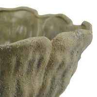 Bobo Decorative Bowl, Floral Design, 17 Inch Olive Green Ceramic -BM334870