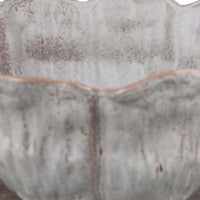 Bobo Decorative Bowl, Floral Design, 17 Inch White Ceramic -BM334871