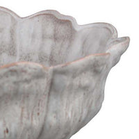 Bobo Decorative Bowl, Floral Design, 17 Inch White Ceramic -BM334871