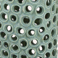 Kolo Decorative Vase, Perforated Design, 25 Inch Green Ceramic Body -BM334874
