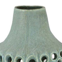 Kolo Decorative Vase, Perforated Design, 25 Inch Green Ceramic Body -BM334874