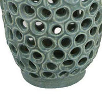 Kolo Decorative Vase, Perforated Design, 25 Inch Green Ceramic Body -BM334874