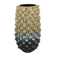 Kabo Decorative Vase, 3D Textured Body, 20 Inch Beige and Gray Ceramic -BM334876