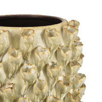 Kabo Decorative Vase, Textured Body, 16 Inch Beige and Gray Ceramic -BM334877