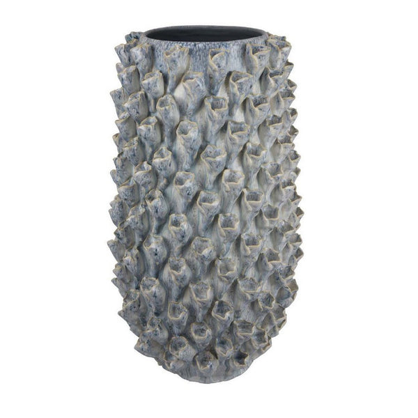 Kabo Decorative Vase, Textured Body, 20 Inch Classic Gray Ceramic -BM334878
