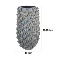 Kabo Decorative Vase, Textured Body, 20 Inch Classic Gray Ceramic -BM334878
