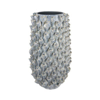 Kabo Decorative Vase, Textured Body, 16 Inch Classic Gray Ceramic -BM334879