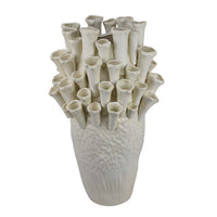Cior Decorative Vase, Coral Shape Design, 18 Inch White Ceramic Body -BM334880
