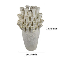 Cior Decorative Vase, Coral Shape Design, 18 Inch White Ceramic Body -BM334880